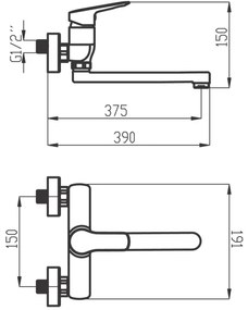 Baterie de chiuvetă/lavoar Novaservis METALIA crom lucios