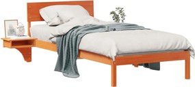 vidaXL Cadru de pat Maroniu cerat 90 x 200 cm Lemn de pin masiv