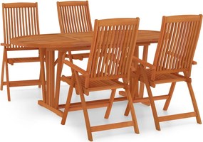 vidaXL Set mobilier de grădină, 5 piese, lemn masiv de eucalipt