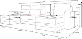 Coltar extensibil in forma de U VALERIO, verde inchis, 305x140 cm