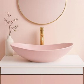 Lavoar pentru blat Rea Royal Powder Pink Matt