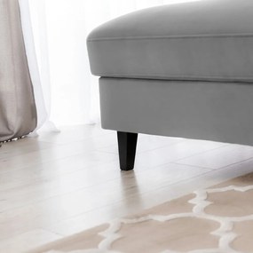 Colțar gri extensibil/cu spațiu de depozitare cu tapițerie din catifea (cu colț pe partea stângă/cu șezlong) Foble – ELTAP