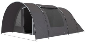 Outsunny Cort de camping cu terasă pentru 4 până la 6 persoane ușor ventilat impermeabil 5 000 mm montare ușoară sac de transport gri | Aosom Romania