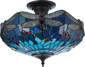 Endon 111897 - Plafonieră Tiffany DRAGONFLY 3xE27/10W/230V Ø 41 cm