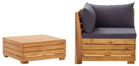 316088 vidaXL Set mobilier grădină cu perne, 2 piese, lemn masiv de acacia