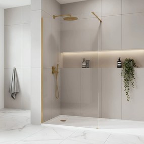 Paravan de dus Rea Flexi Transparent / Brush Gold 80