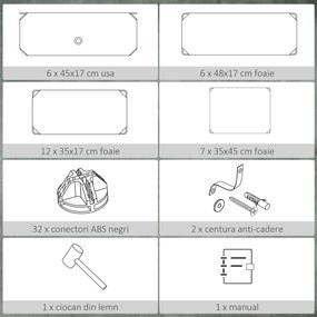 HOMCOM Mobilier pentru incaltaminte modular, 6 cuburi 45x35x17cm din plastic PP si otel, alb | Aosom Romania