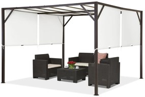 Pergolă grădină Santorini 3 x 3 m maro-alb Garden Point