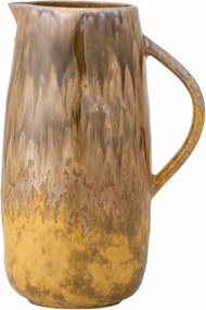 Carafă din ceramică, multicolor, glazură reactivă cu scurgeri maro pe fond galben deschis, 21 x 15 cm, „Lacey”