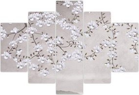 Tablou - Flori într-un peisaj gri (150x105 cm)