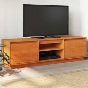 847131 vidaXL Dulap TV, maro ceruit, 140x35x40 cm, lemn masiv de pin