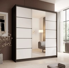 Dulap cu usi glisante si oglinda, 200x58x215 cm, Sonic 200, ADRK Furniture (Culoare: Casmir / Casmir)