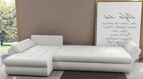 Colțar extensibil dumonde cu ladă de depozitare si sezut confortabil din spuma high-density, Loana XL Euphoria Ivory II 335x185 cm