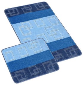 Bellatex Set de covorașe de baie Bany fără designCube albastru, 60 x 100, 60 x 50 cm