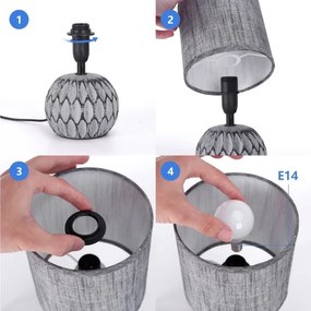 Lampă de masă 1xE14/40W/230V gri Aigostar