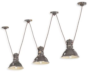 Lustra cu 3 pendule design retro realizata manual din ceramica INDUSTRIAL