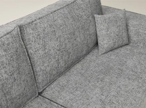 Colțar gri extensibil/cu spațiu de depozitare cu tapițerie din chenille (cu colț pe partea stângă/în formă de ”L”) Tonga – Maison de Rêve