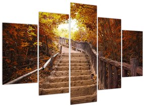 Tablou - Scări în natură în toamnă (150x105 cm)