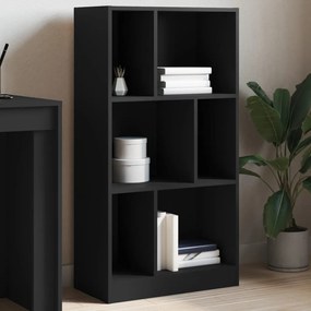 848004 vidaXL Bibliotecă, negru, 57x28,5x107,5 cm, lemn prelucrat