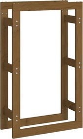 vidaXL Rastel lemne de foc, maro miere, 60x25x100 cm, lemn masiv pin