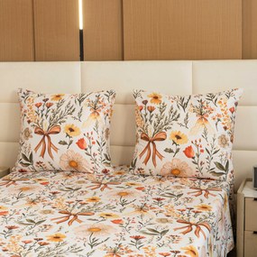 Lenjerie de pat din microfibra FLORAL RIBBON crem Dimensiune lenjerie de pat: 2 buc 70 x 90 cm | 200 x 220 cm