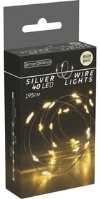 Sârmă luminoasă Silver lights 40 LED, alb cald, 195 cm