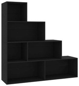 800658 vidaXL Bibliotecă/Separator cameră, negru, 155x24x160 cm, PAL