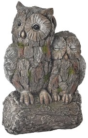 InDecor Decorațiune ceramică Bufnițe pe trunchiulcopacului Ebi, 27 x 17 x 41 cm