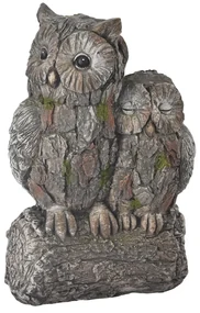 InDecor Decorațiune ceramică Bufnițe pe trunchiulcopacului Ebi, 27 x 17 x 41 cm