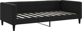 vidaXL Cadru de pat, negru, 90x190 cm, material textil