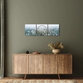 Tablou - Crestele munțillor înzăpezite (cu ceas) (90x30 cm)