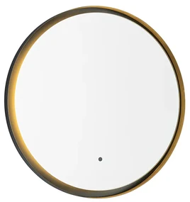 Oglinză modernă de baie neagră cu LED și dimmer tactil - Pim