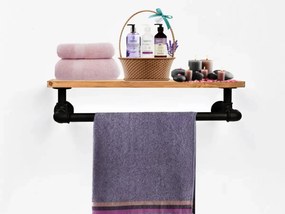 Suport prosop din lemn-metal Industrial Homs 50x12 cm