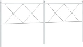 vidaXL Tăblie de pat de schimb metalică, alb, 180 cm