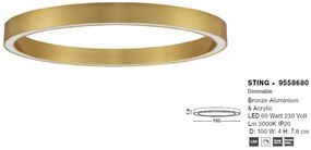Lustra/Plafoniera LED design slim circular STING Bronz 100cm