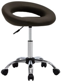 vidaXL Scaun de bucătărie pivotant, maro, piele ecologică