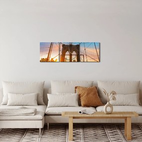 Tablou - Podul Brooklyn, Manhattan, New York (cu ceas) (90x30 cm)