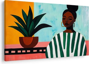 Tablou - Femeie cu floare (90x60 cm)