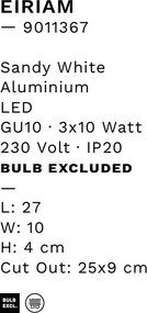 Corp incastrabil cu 3 spoturi directionabile EIRIAM, alb