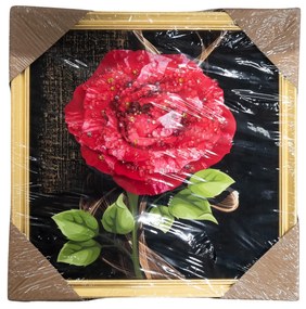 Tablou decorat cu floare roșie- 1 buc