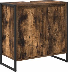 vidaXL Dulap de Baie Stejar fumuriu 60 x 30 x 60 cm Lemn compozit