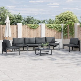 vidaXL Set de canapele pentru grădină 6 pcs Antracit Oţel