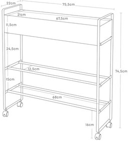 Pantofar pentru copii alb din metal 74,5x74,5x22 cm Tower – YAMAZAKI