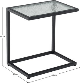 Masă de grădină, oţel negru / sticlă securizată, SELKO