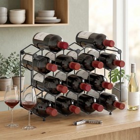 HOMCOM suport sticle masă metal | Aosom Romania