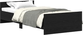 vidaXL Cadru de pat fără saltea Stejar negru 100x200 cm Lemn prelucrat