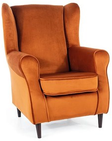 Fotoliu Baron Velvet, portocaliu/negru