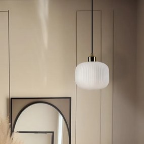 Lustră pe cablu HARMA 1xE27/15W/230V d. 20 cm alb/auriu