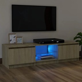 Comoda TV cu lumini LED, stejar sonoma, 120x30x35,5 cm