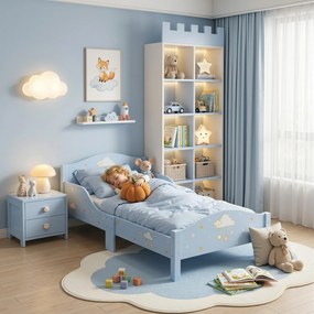 AIYAPLAY Pat Montessori pentru Copii 3-6 Ani Model Nor pentru Camera Copilului, 146 x 76,5 cm, Albastru | Aosom Romania
